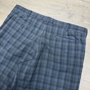 Nike Golf Fit Dry Black Grey Plaid Pants Men's Sz 38x34 Golf Casual